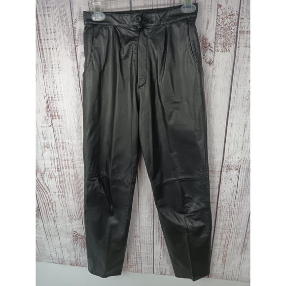I B Diffusion Vintage High Waisted Genuine Leather Pants Women's Size 6 - Picture 1 of 11